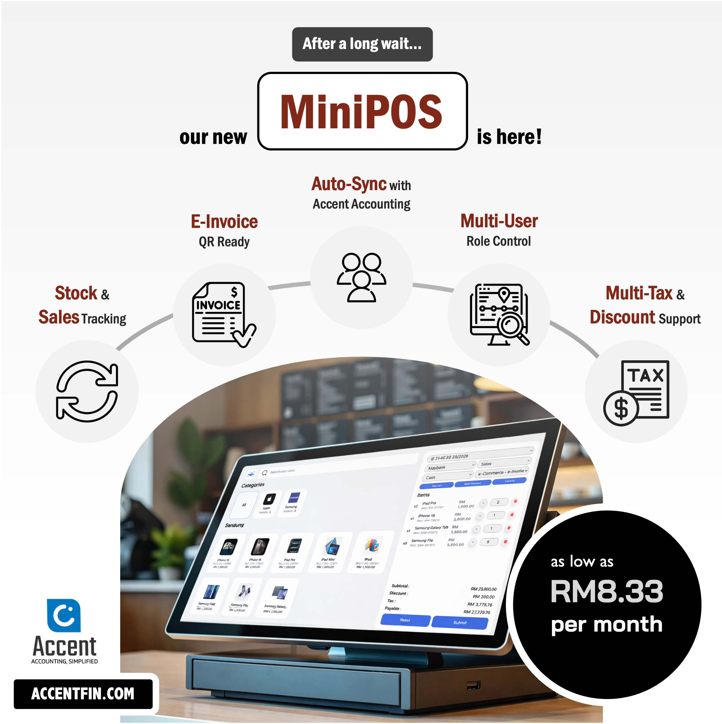 NEW!!! Accent MiniPOS: Simple POS, Full Accounting Sync, E-Invoice Enabled